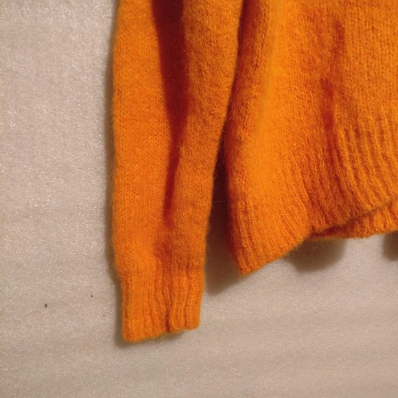 Baggy Oversized Alpaca sweater with dropped shoulder Yellow or Orange sz S/M/L - Picture 4 of 8